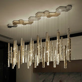 Creative Carved Hollow Tube Bar Chandelier – Modern Statement Lighting