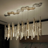 Creative Carved Hollow Tube Bar Chandelier – Modern Statement Lighting