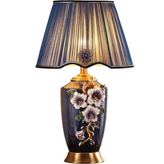 Luxury Chinese-Inspired Ceramic & Brass Table Lamp with Enamel Glaze