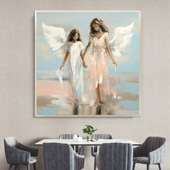 Angel Sisters Walking On Water Oil Painting On Canvas or
