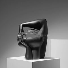 Minimalist Crooked Head Sculpture – Contemporary Art Decor