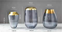 Modern Light Luxury Glass Vase – Elegant Living Room & Dining Table Decor