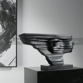 Luxury Black Abstract Figure Sculpture – Contemporary Art Decor