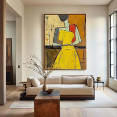 Hand-Painted Abstract Portrait Oil Painting