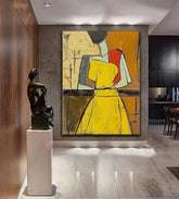 Hand-Painted Abstract Portrait Oil Painting