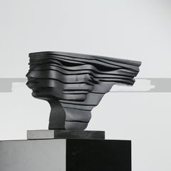 Luxury Black Abstract Figure Sculpture – Contemporary Art Decor