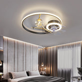 Modern Bladeless Ceiling Fan Chandelier – Elegant Bedroom Lighting