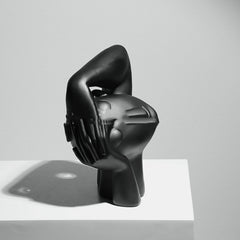 Minimalist Crooked Head Sculpture – Contemporary Art Decor