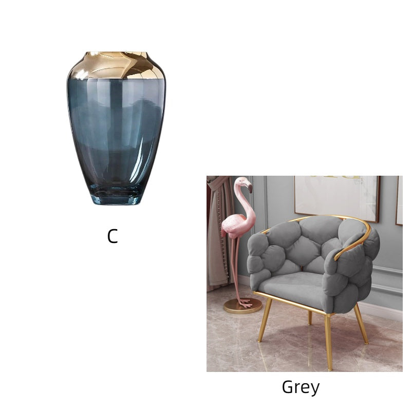 Modern Light Luxury Glass Vase – Elegant Living Room & Dining Table Decor