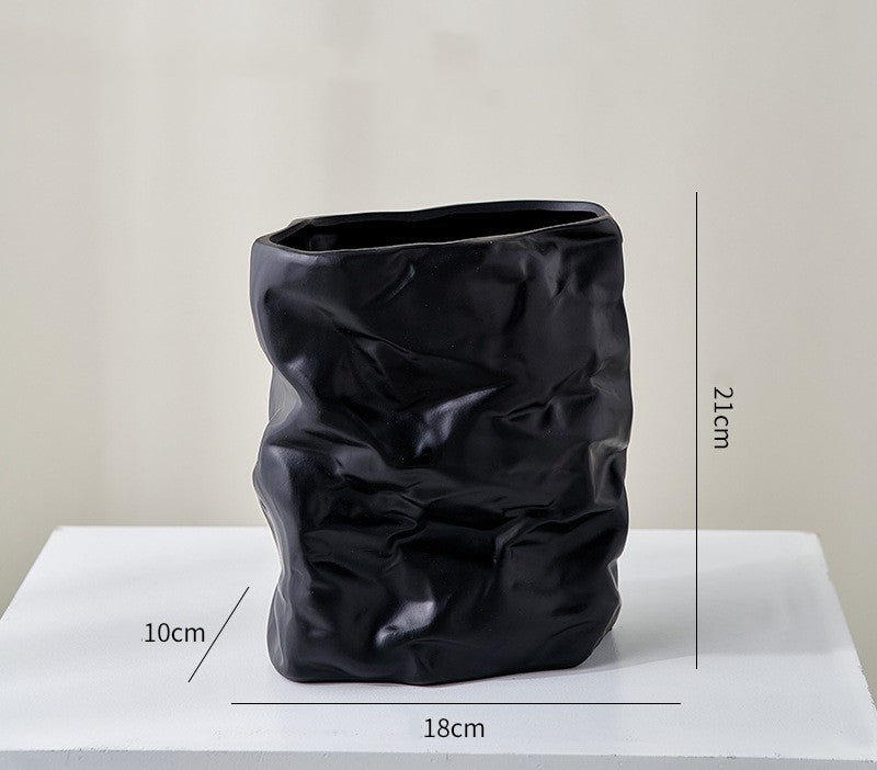 Electroplated Ceramic Fold Vase – Modern Luxury Home Decor