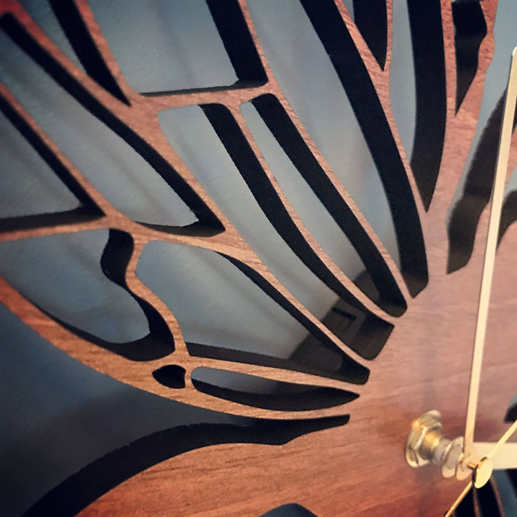bamboo and wood bee wall clock