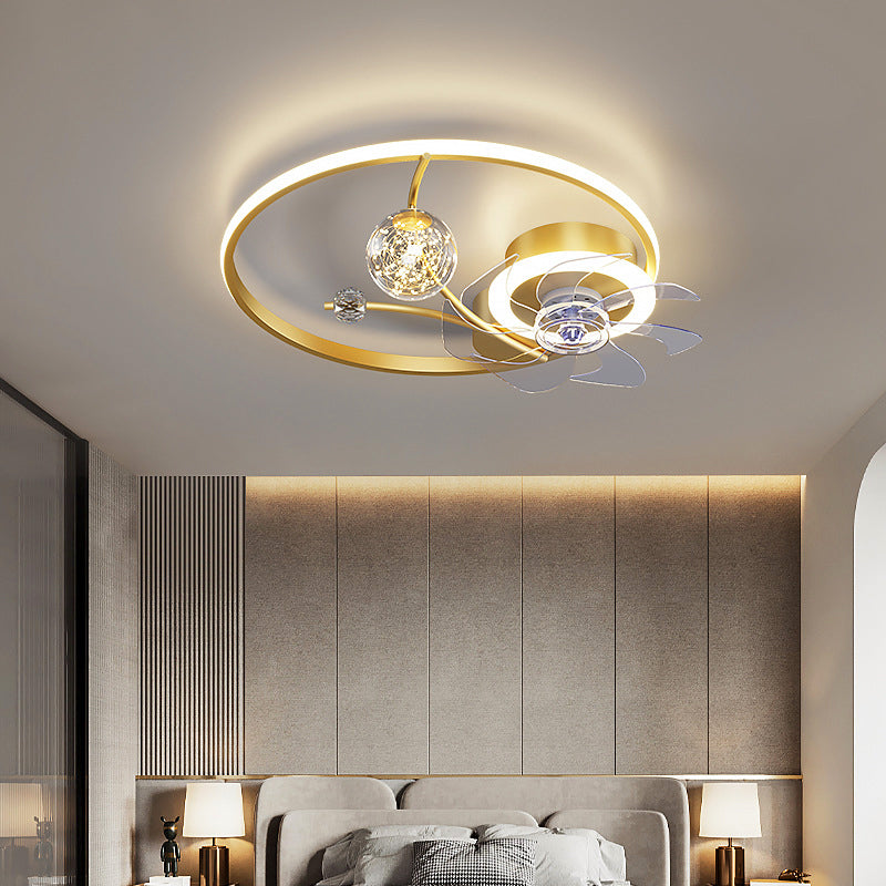 Modern Bladeless Ceiling Fan Chandelier – Elegant Bedroom Lighting