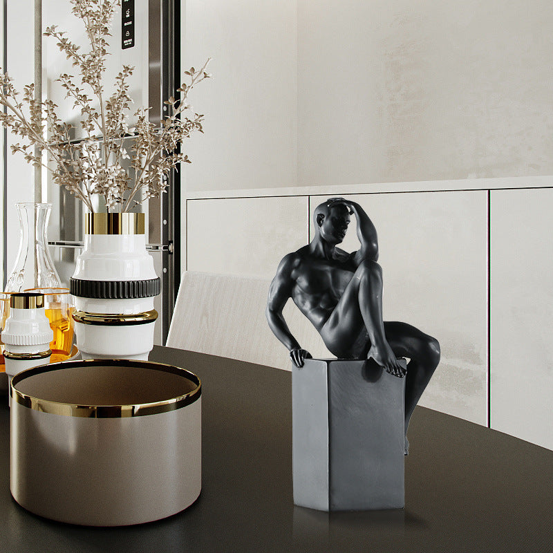Modern Character Resin Sculpture – Elegant Living Room Decor