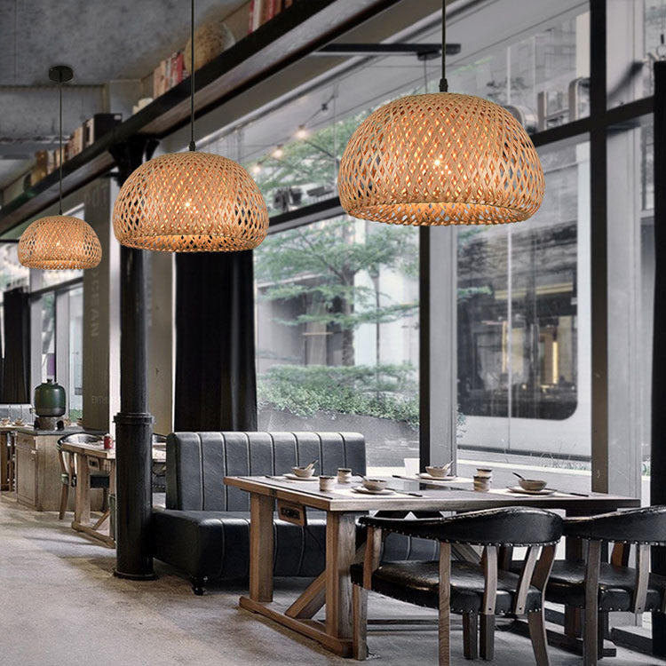 American Garden Bamboo Woven Chandelier – Southeast Asian Style Restaurant Pendant Lamp