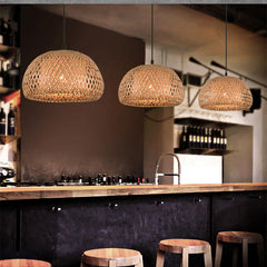 American Garden Bamboo Woven Chandelier – Southeast Asian Style Restaurant Pendant Lamp