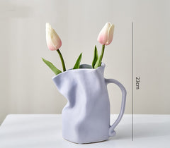 Electroplated Ceramic Fold Vase – Modern Luxury Home Decor