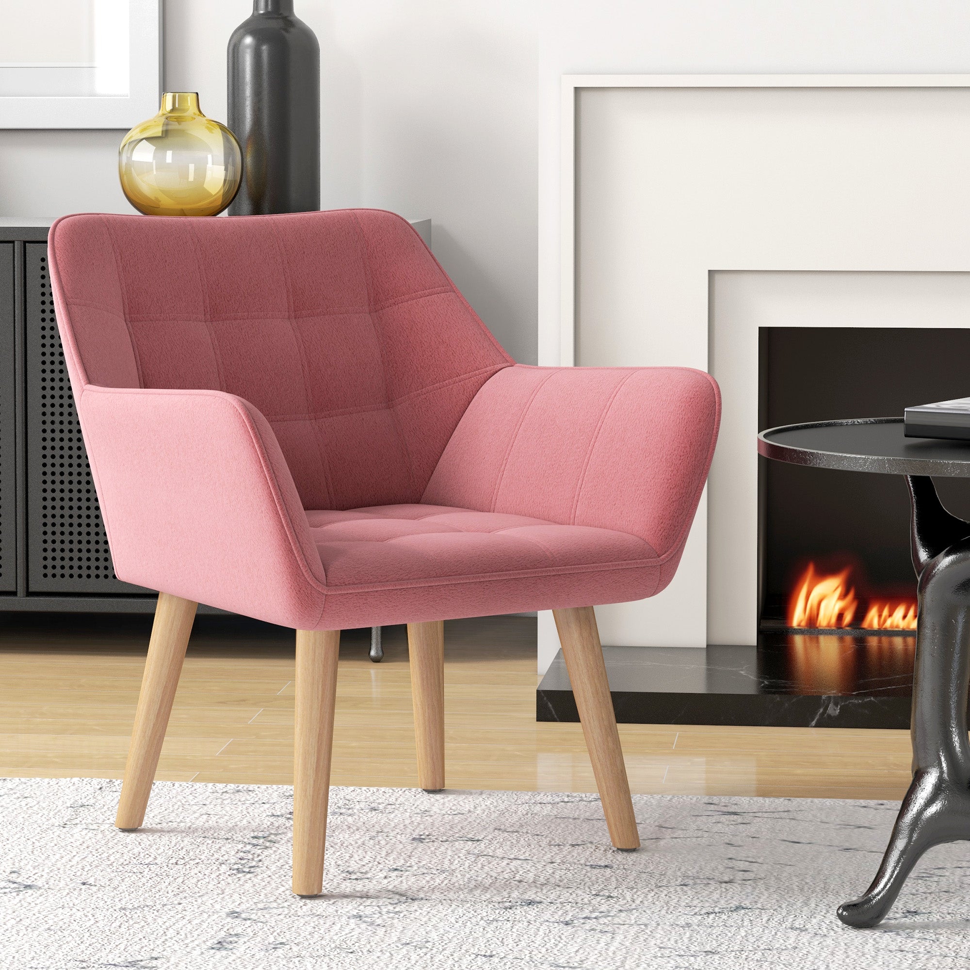 Accent Chair, Arm Chair With Wide Arms