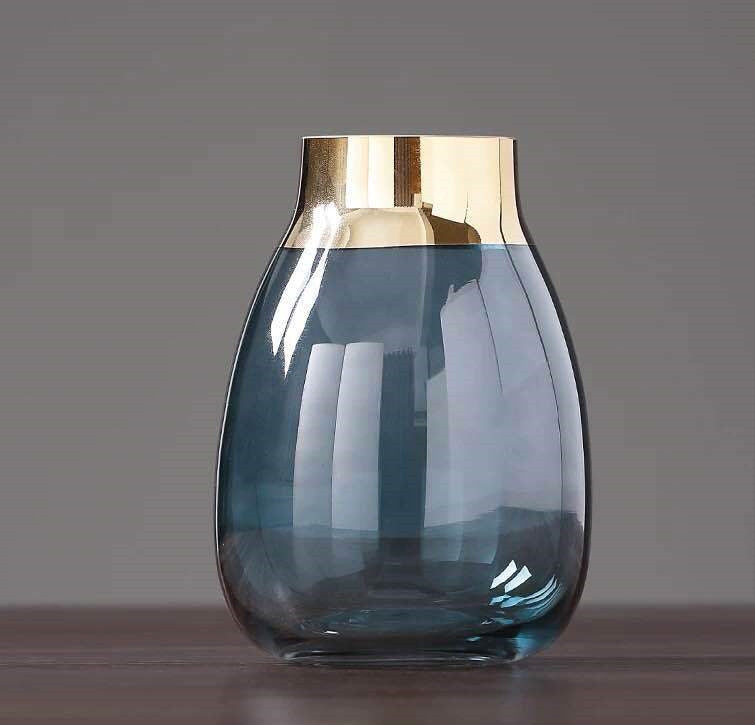 Modern Light Luxury Glass Vase – Elegant Living Room & Dining Table Decor