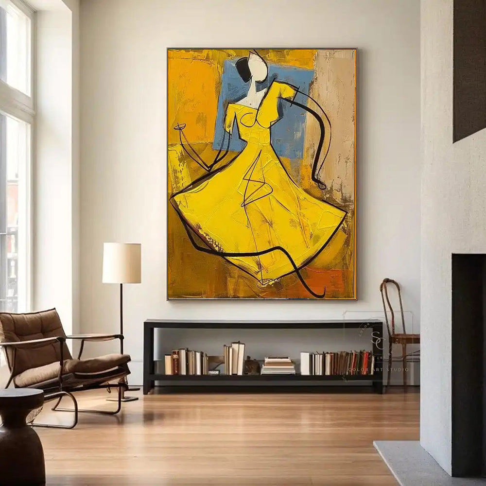 Hand-Painted Abstract Portrait Oil Painting
