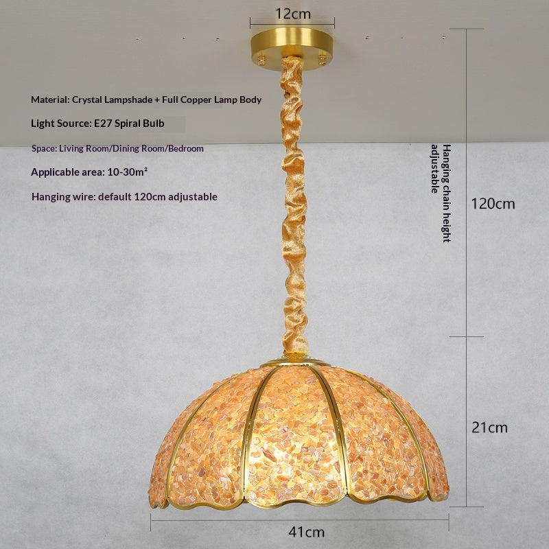 Light Luxury Vintage Crystal Chandelier – Solid Copper Restaurant Lighting