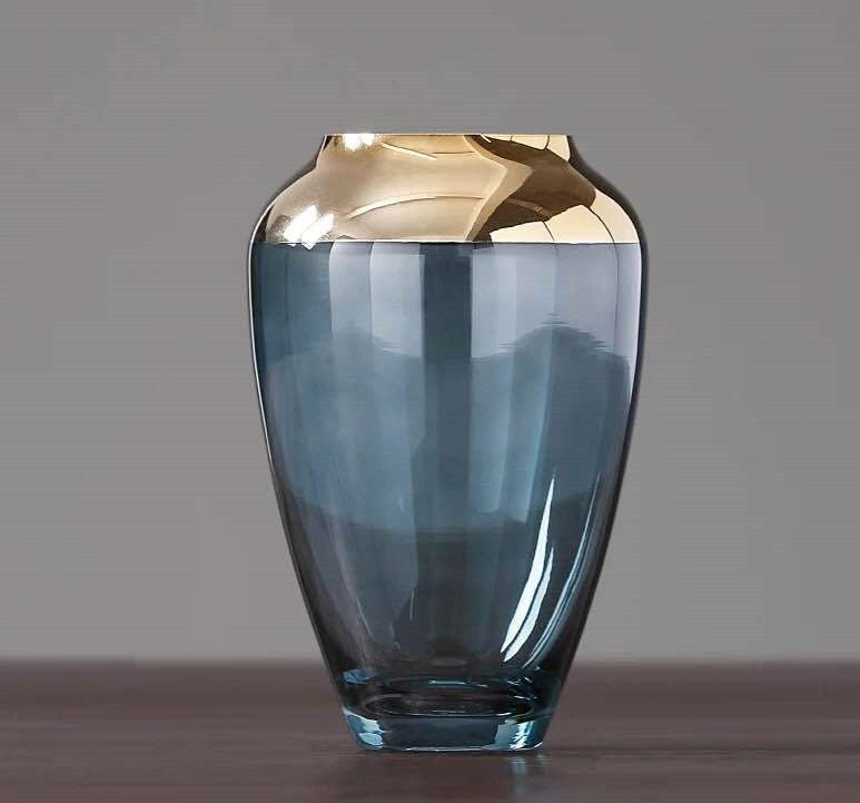Modern Light Luxury Glass Vase – Elegant Living Room & Dining Table Decor