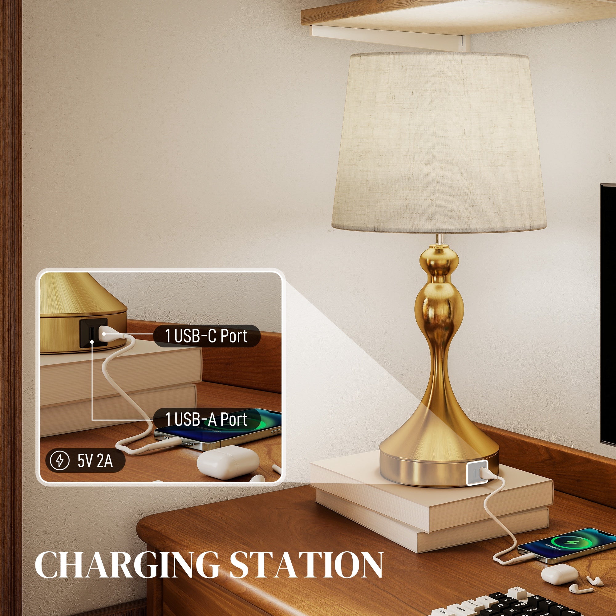 Bedside Lamps Set Of 2