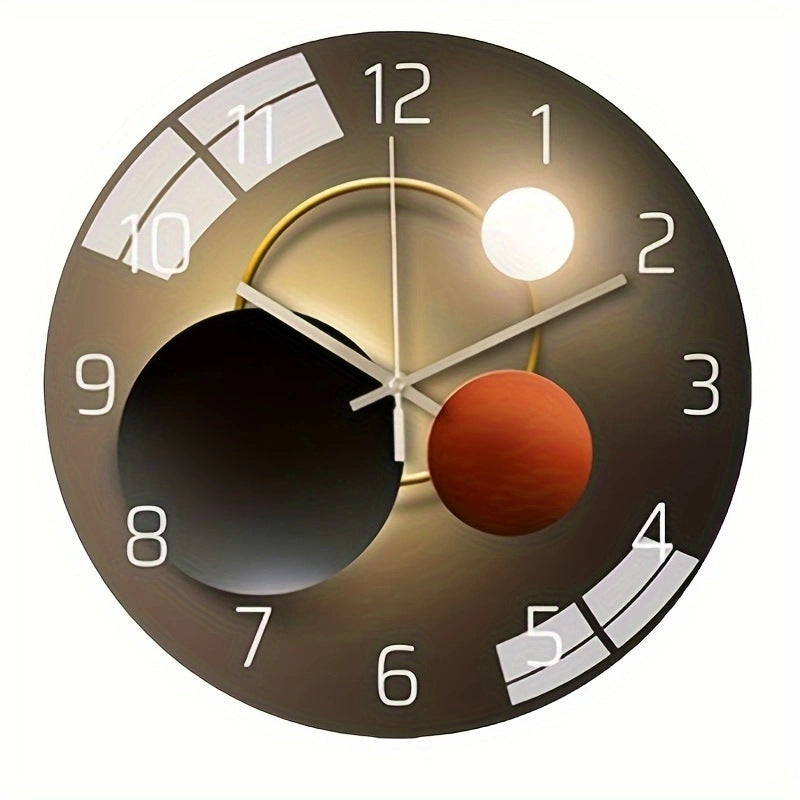 Luxury Silent Glass Wall Clock for Living Room