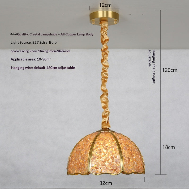 Light Luxury Vintage Crystal Chandelier – Solid Copper Restaurant Lighting