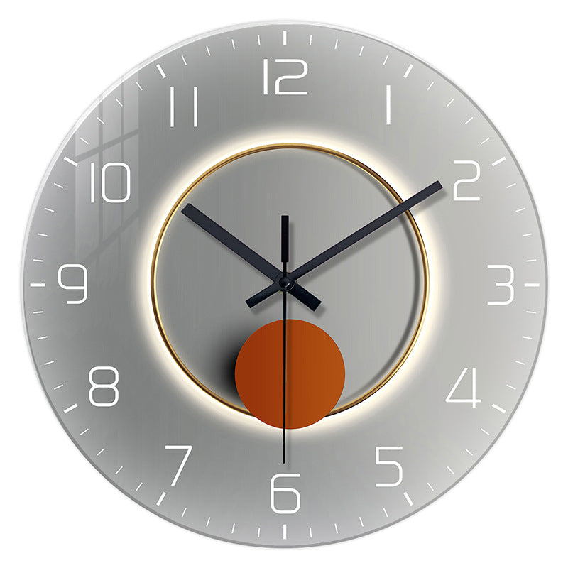 Luxury Silent Glass Wall Clock for Living Room
