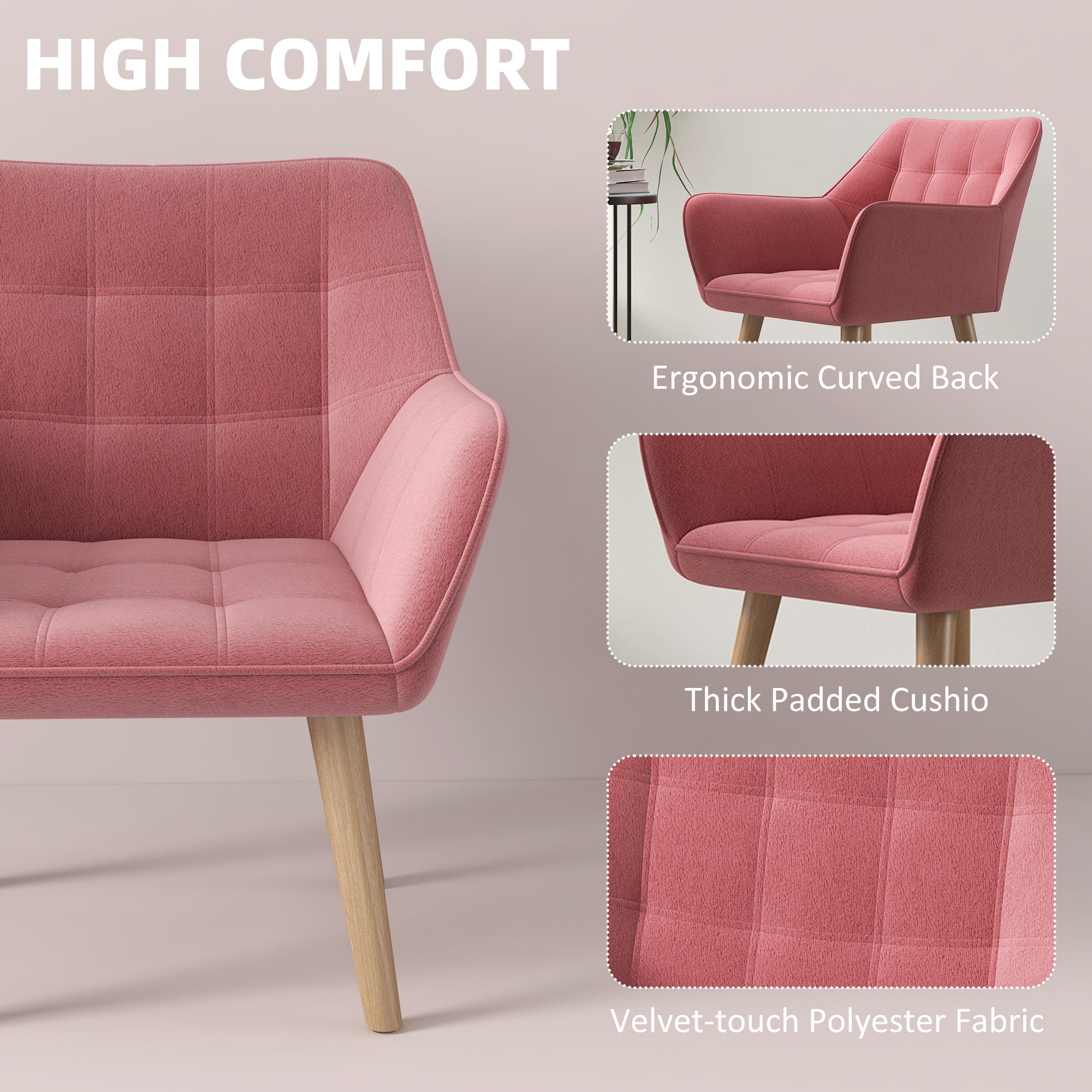 Accent Chair, Arm Chair With Wide Arms