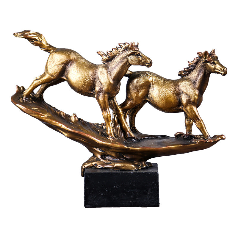 Bronze Horse Sculpture Decorative Statue for Living Room
