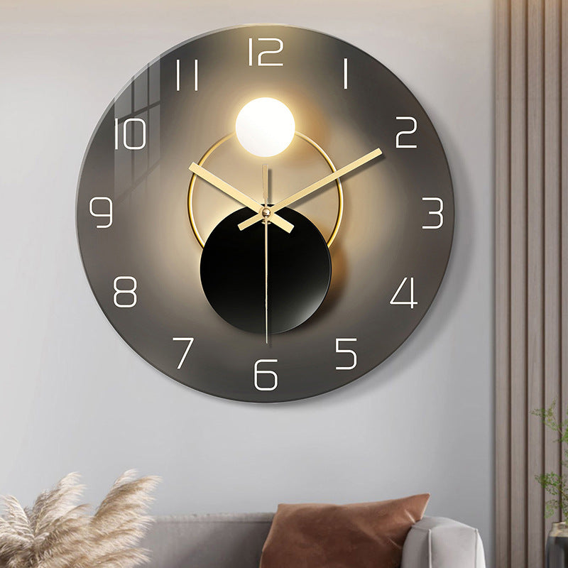 Luxury Silent Glass Wall Clock for Living Room