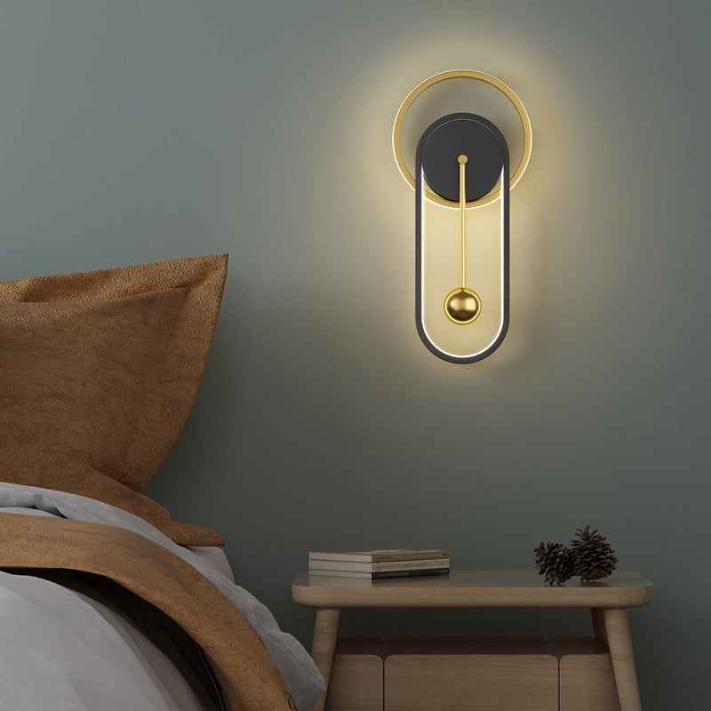 Nordic Minimalist Wall Clock Lamp – Silent Modern Living Room Decor