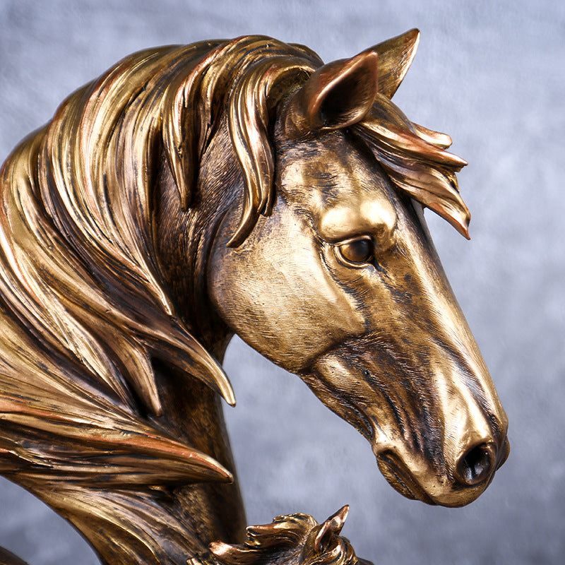 Bronze Horse Sculpture Decorative Statue for Living Room