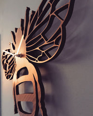 bamboo and wood bee wall clock