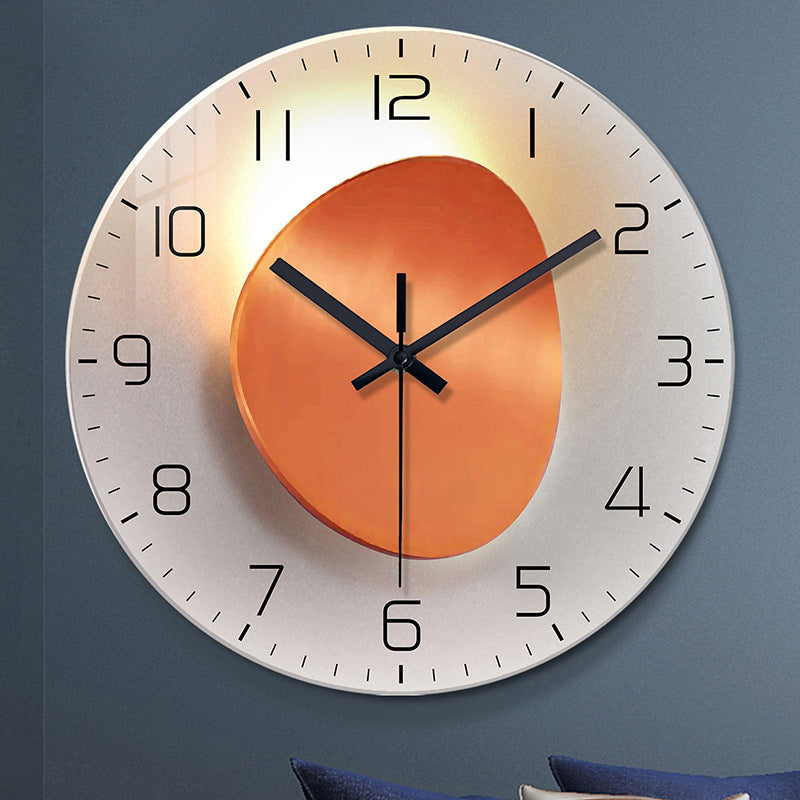 Luxury Silent Glass Wall Clock for Living Room