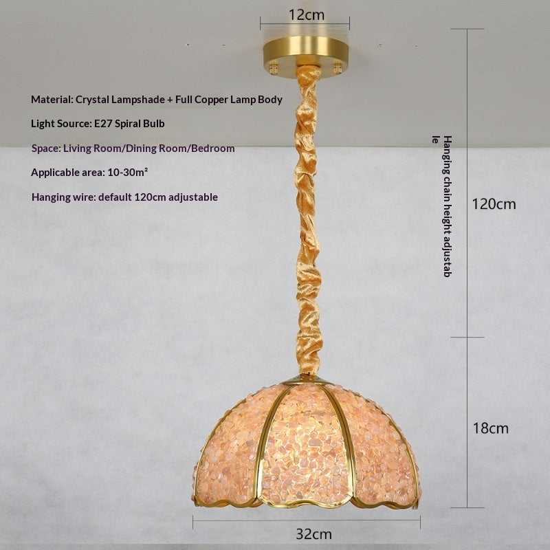 Light Luxury Vintage Crystal Chandelier – Solid Copper Restaurant Lighting