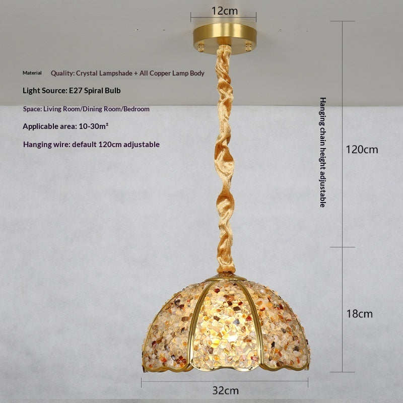 Light Luxury Vintage Crystal Chandelier – Solid Copper Restaurant Lighting