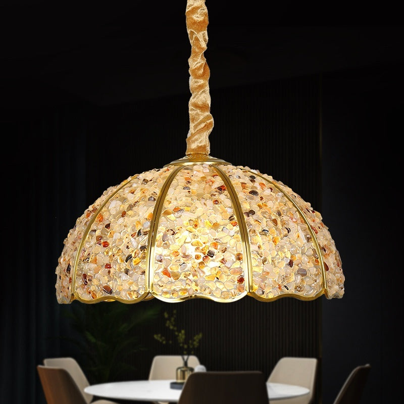Light Luxury Vintage Crystal Chandelier – Solid Copper Restaurant Lighting