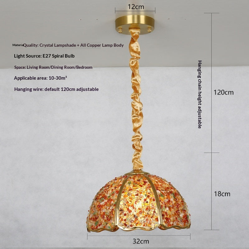Light Luxury Vintage Crystal Chandelier – Solid Copper Restaurant Lighting