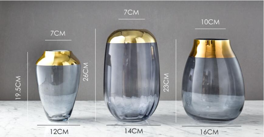 Modern Light Luxury Glass Vase – Elegant Living Room & Dining Table Decor