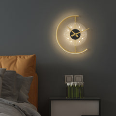 Nordic Minimalist Wall Clock Lamp – Silent Modern Living Room Decor