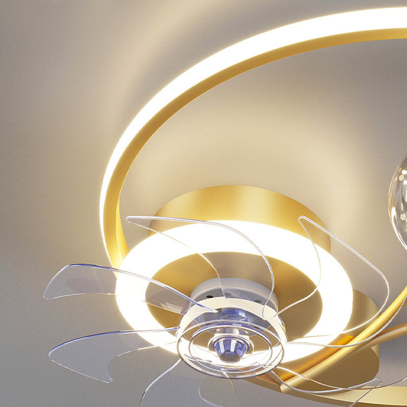 Modern Bladeless Ceiling Fan Chandelier – Elegant Bedroom Lighting