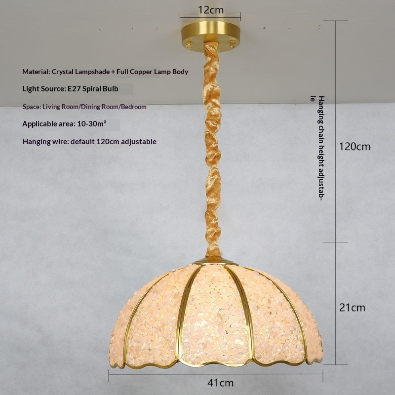 Light Luxury Vintage Crystal Chandelier – Solid Copper Restaurant Lighting