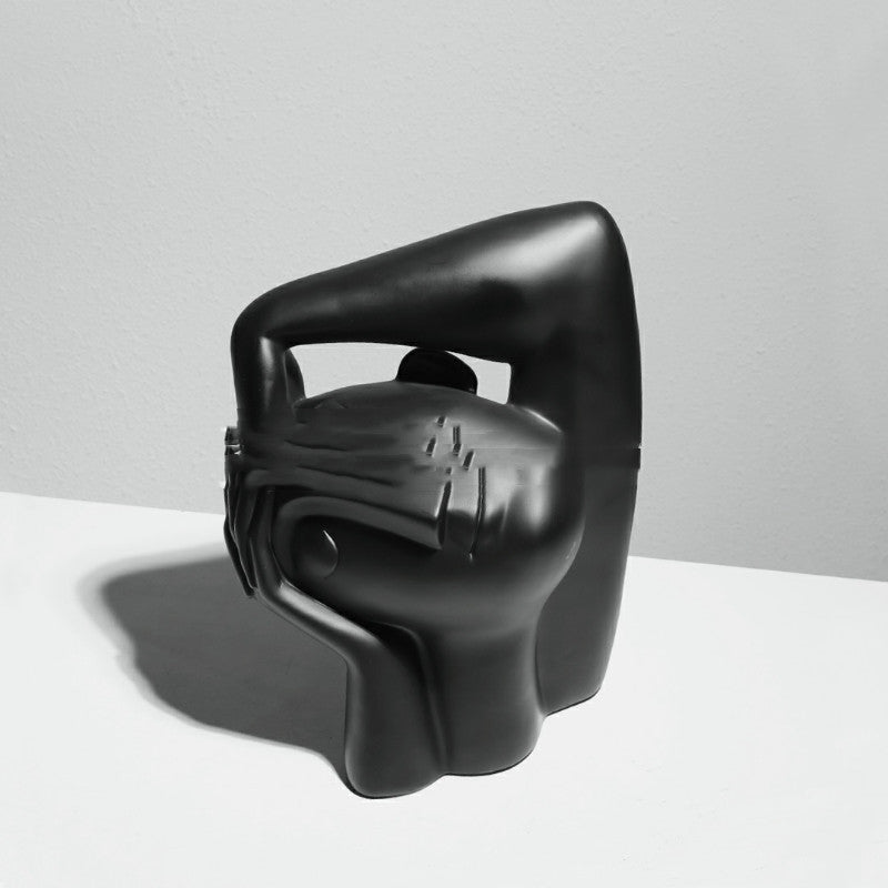 Minimalist Crooked Head Sculpture – Contemporary Art Decor