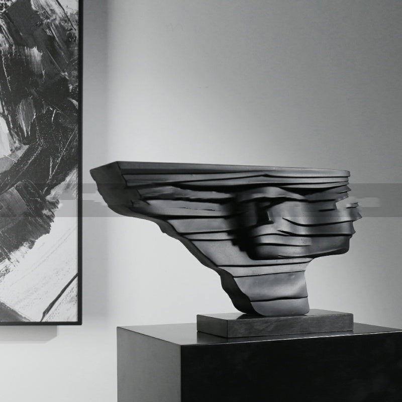 Luxury Black Abstract Figure Sculpture – Contemporary Art Decor