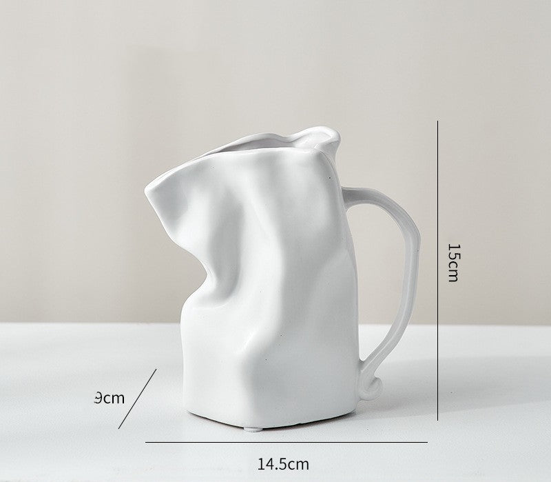 Electroplated Ceramic Fold Vase – Modern Luxury Home Decor