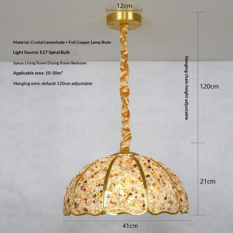 Light Luxury Vintage Crystal Chandelier – Solid Copper Restaurant Lighting