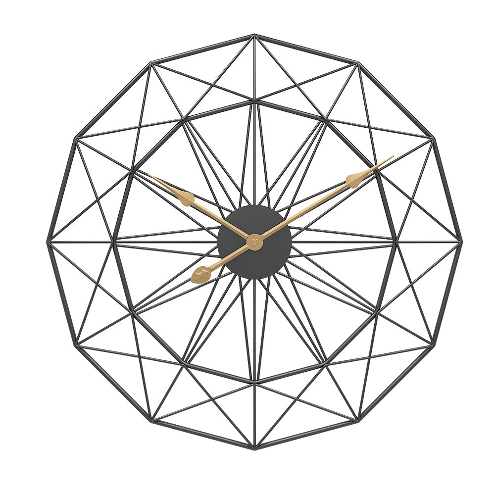 Home Simple Retro Living Room Wrought Iron Wall Clock Round Decorative Clock Metal Clock