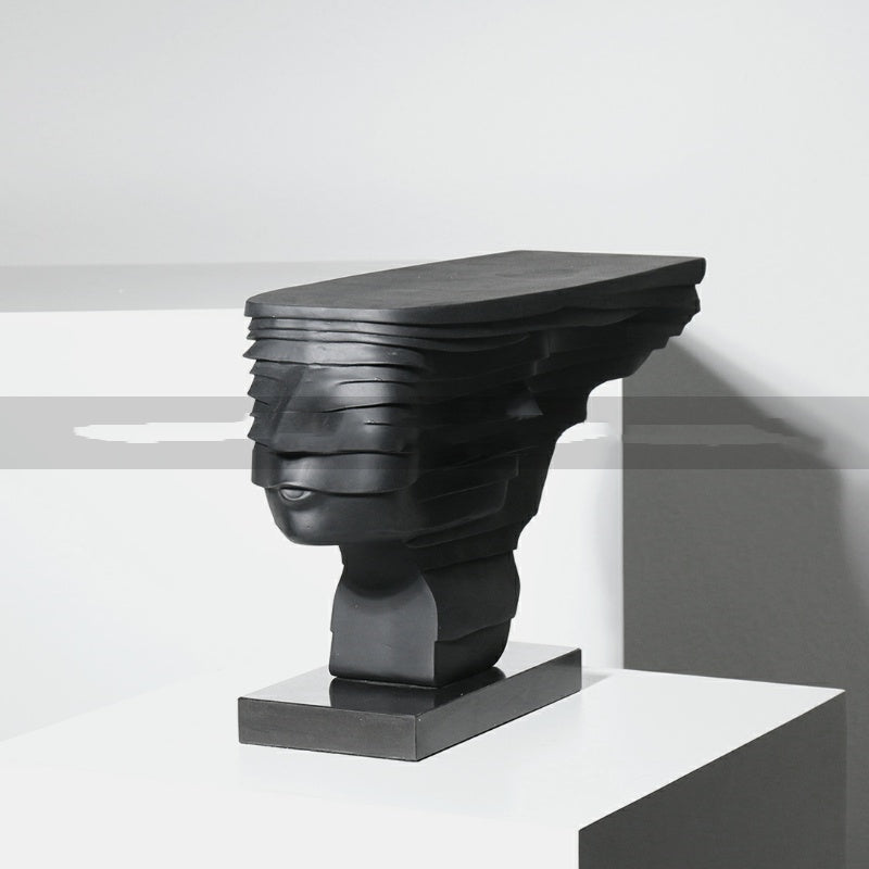 Luxury Black Abstract Figure Sculpture – Contemporary Art Decor
